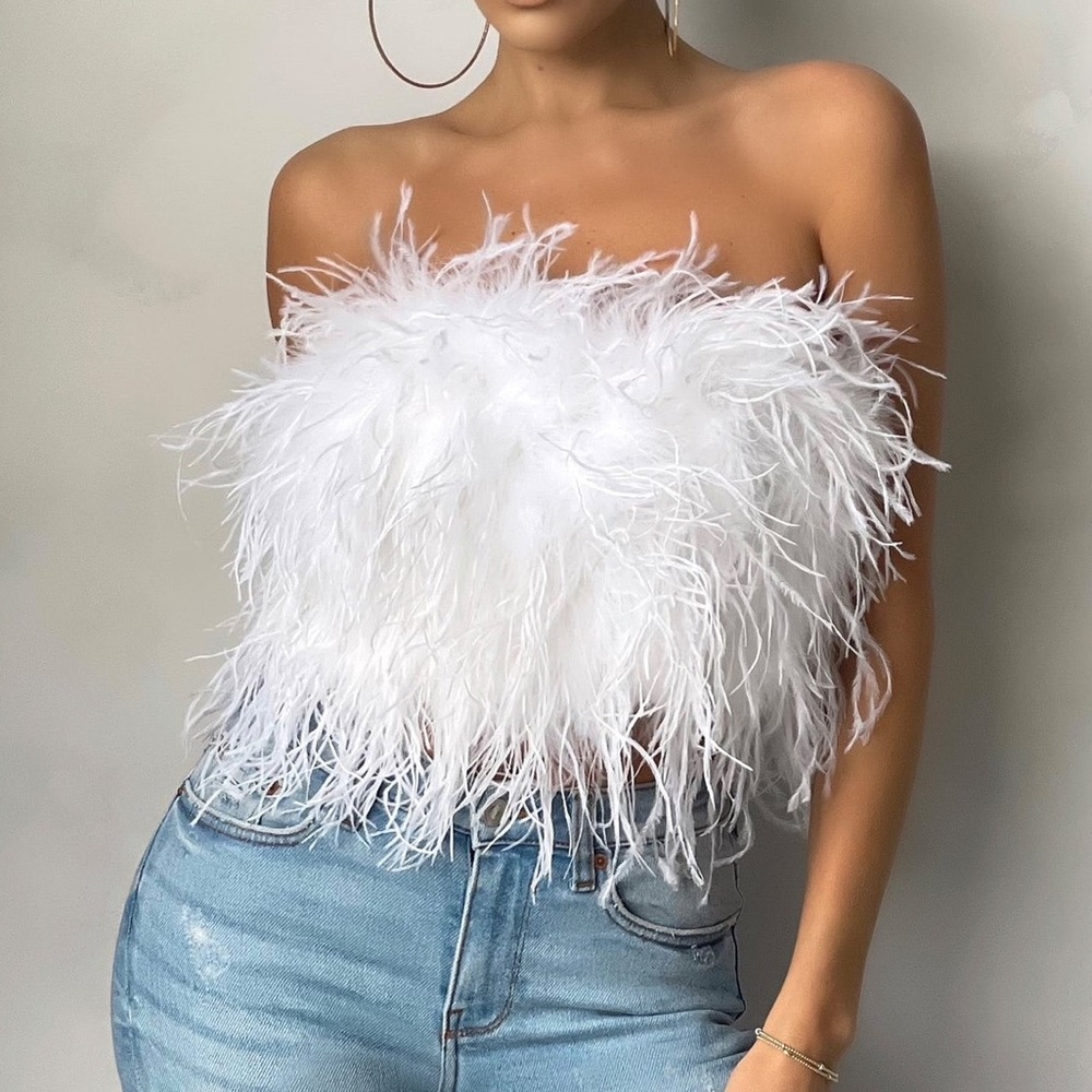 Club L London White Feather Top